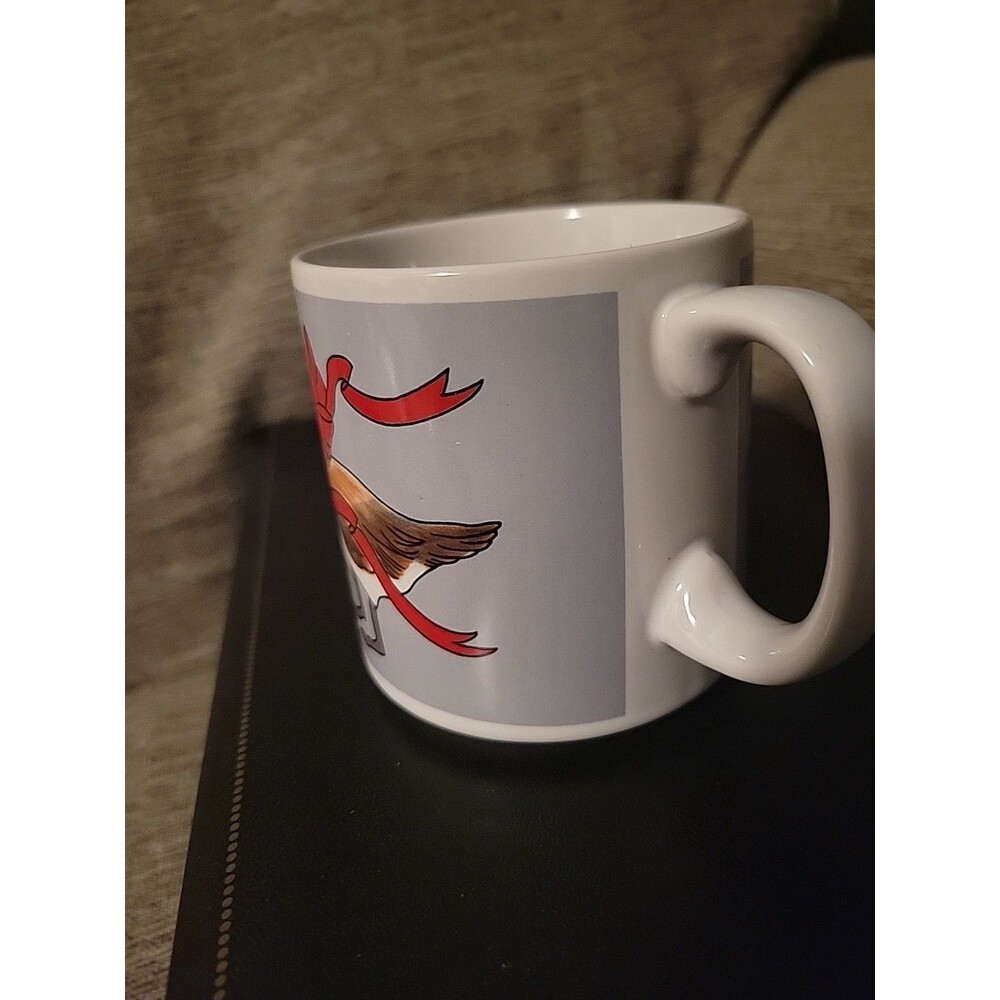 Vtg Grant Howard Goose Mug Red Red Bow Basket Korea Christmas Holiday
